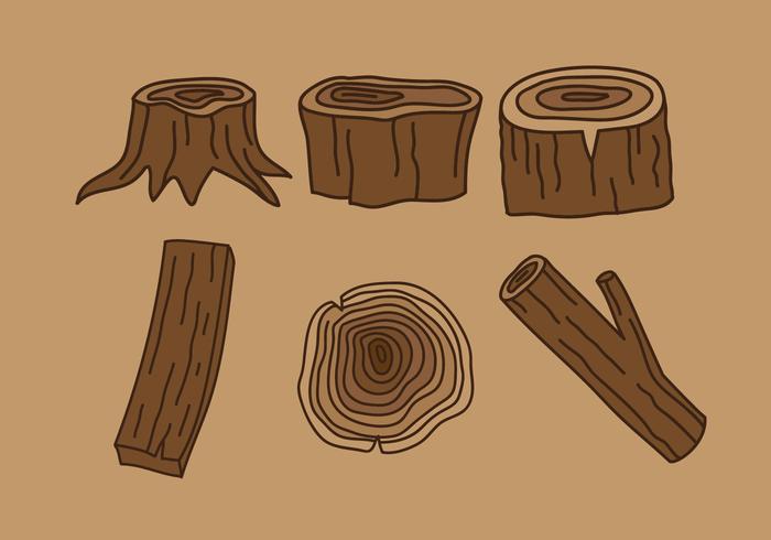 Vettore di tronchi di legno