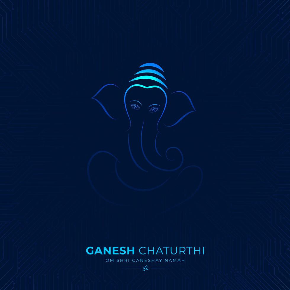 digitale ganesh Chaturthi creativo sociale media inviare vettore