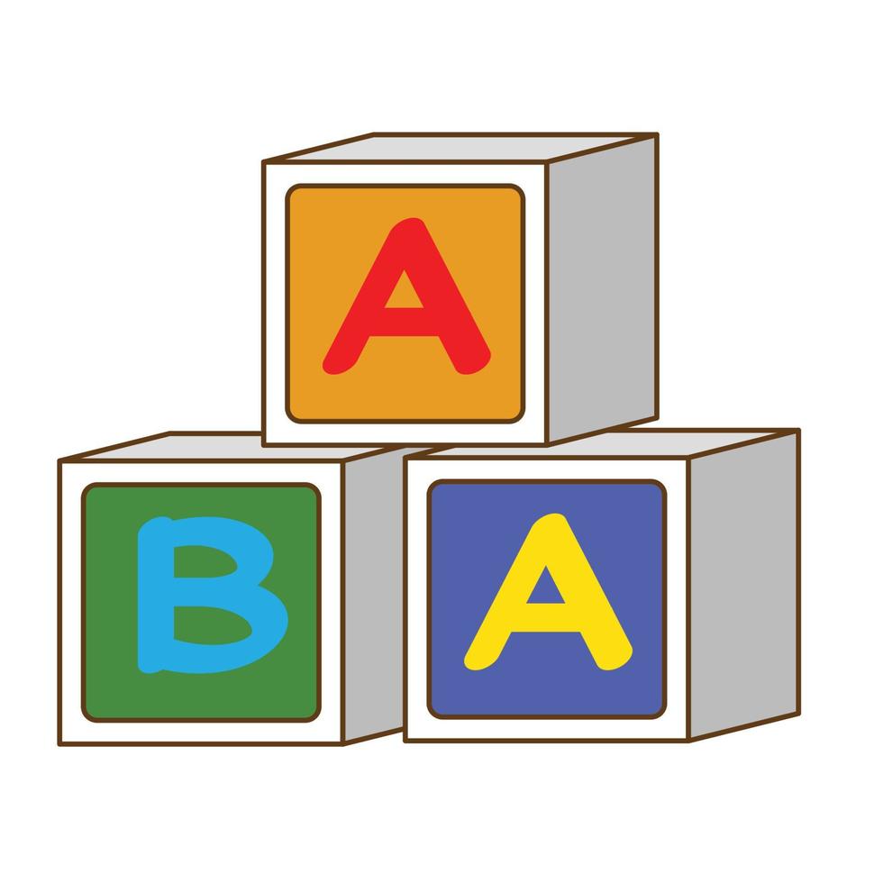 cubo alfabeto bambini giocattolo vettore design