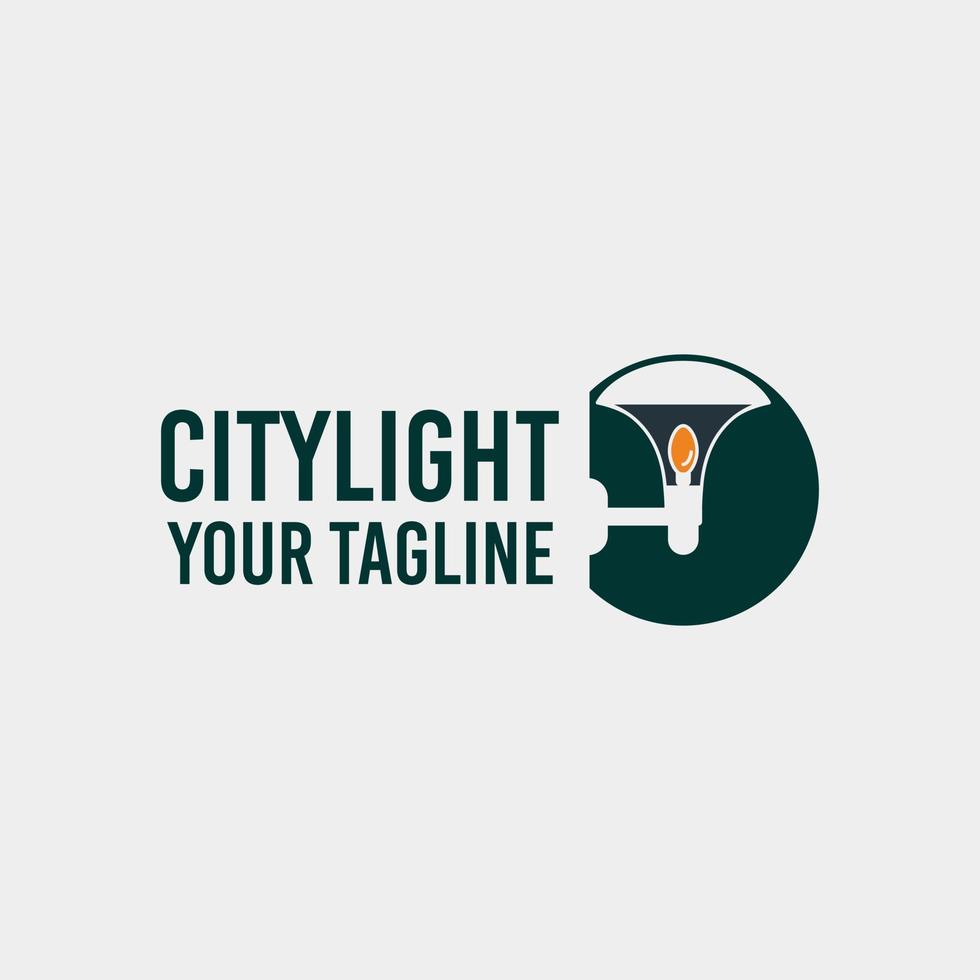 semplice design città luci logo illustrazione vettore