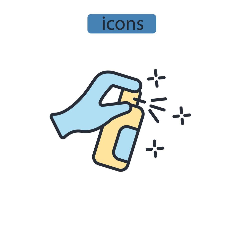 disinfezione icone simbolo elementi vettoriali per il web infografica