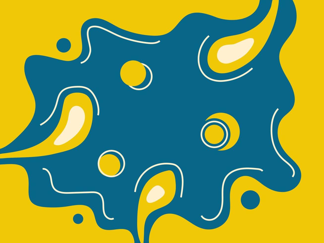 astratto piatto fluido con giallo e blu sfondo vettore