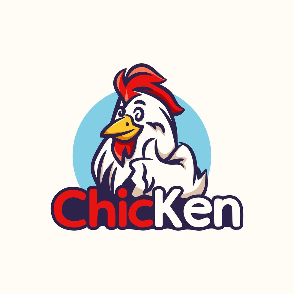 logo della mascotte del pollo vettore