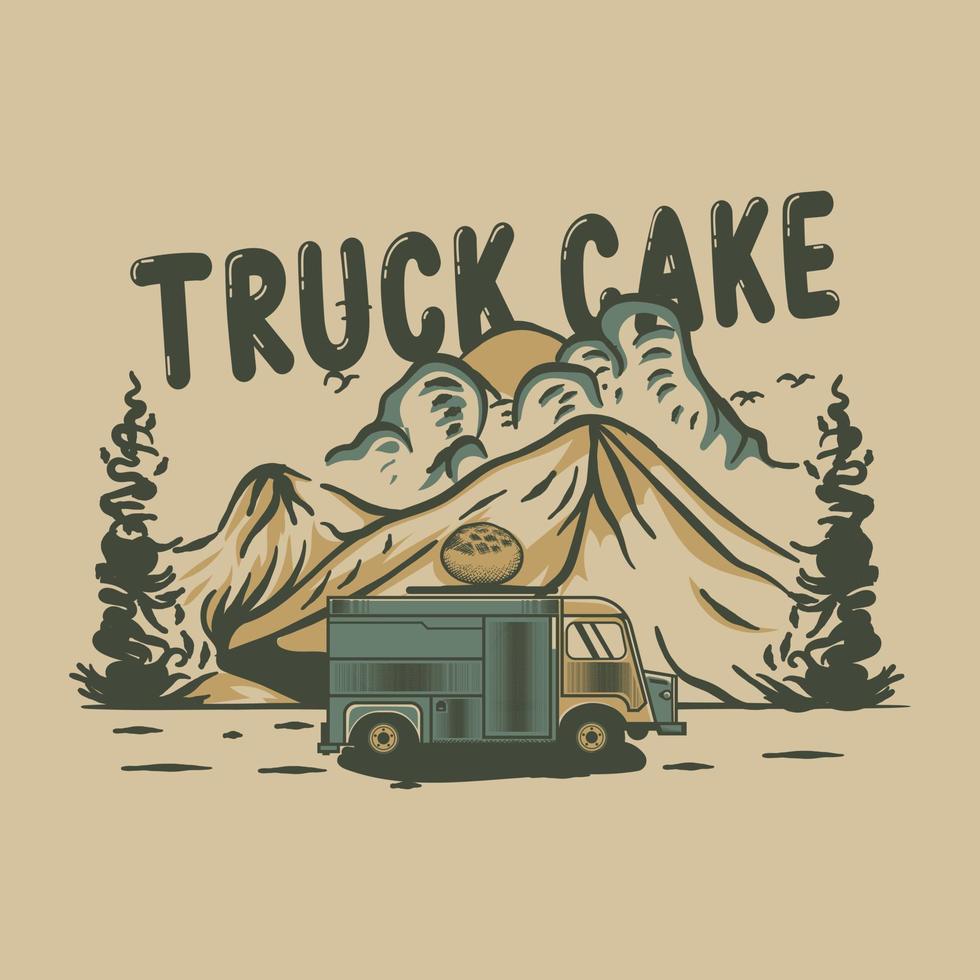camion torta Vintage ▾ vettore