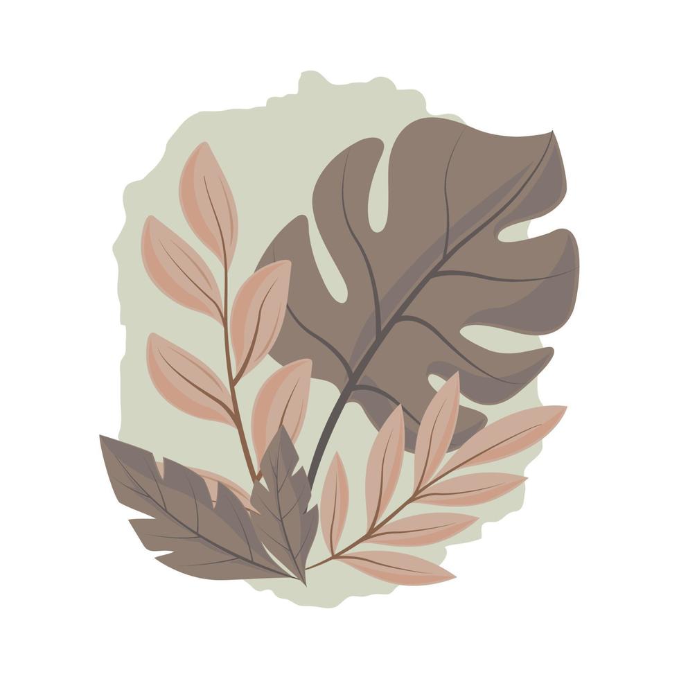 ramo e le foglie natura icona vettore