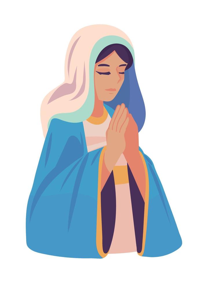 assunzione di maria in preghiera vettore