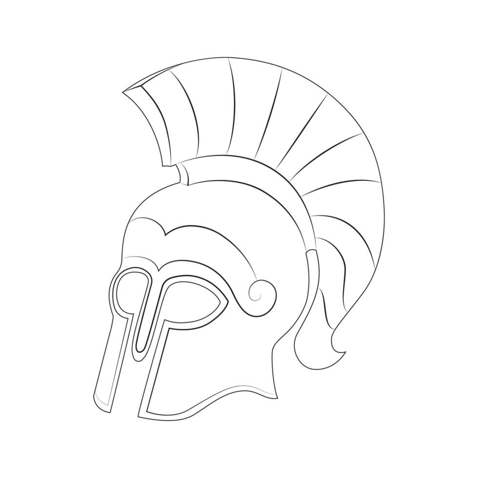 astratto greco casco nel linea stile. vettore illustrazione.