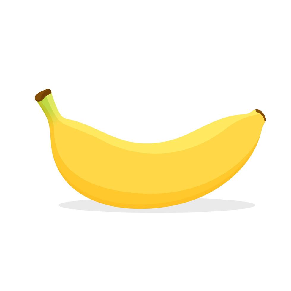 banana gialla su bianco vettore