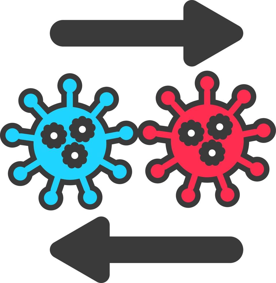 infezione virus icona, schema stile vettore