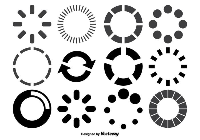 Caricamento del set di forme di cerchi vettore