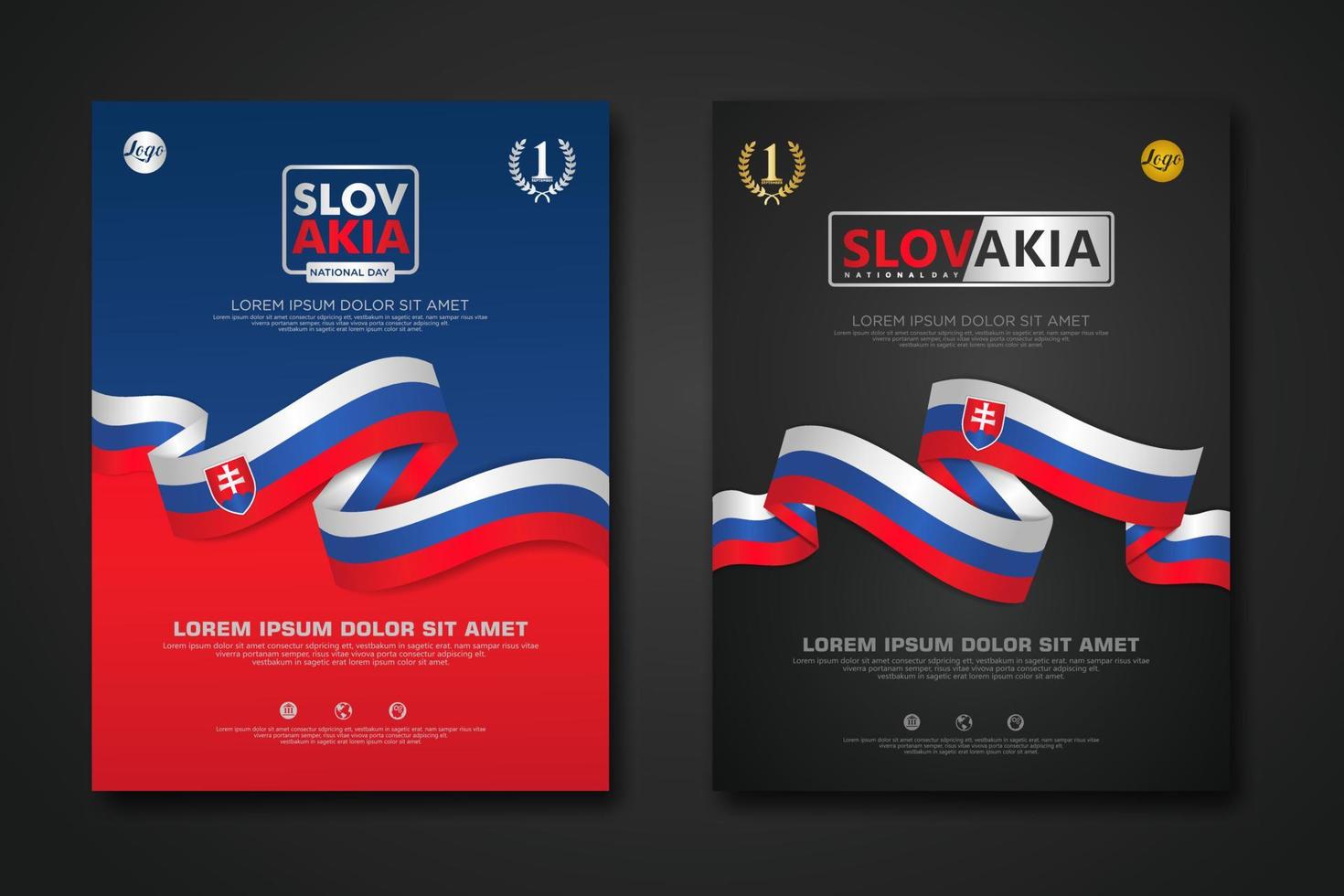 impostato manifesto design slovacchia costituzione giorno sfondo modello vettore