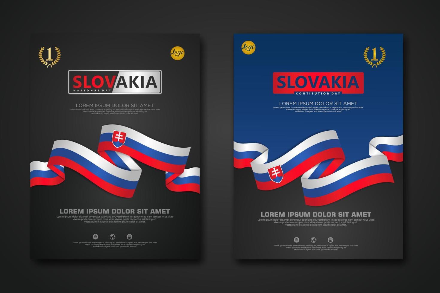 impostato manifesto design slovacchia costituzione giorno sfondo modello vettore