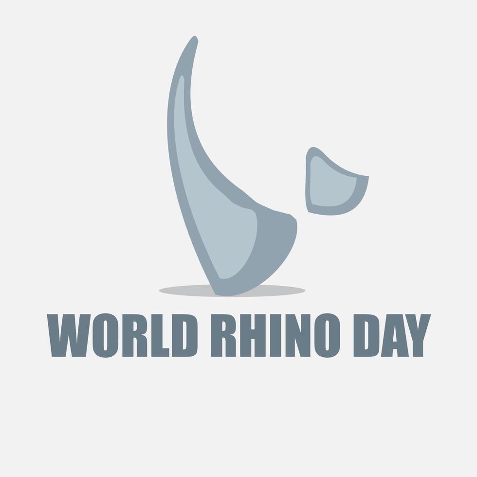 vettore illustrazione di mondo rinoceronte giorno. rinoceronte corno icona. semplice e elegante