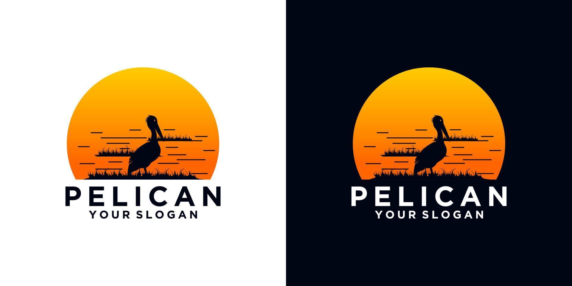 riferimento del logo del pellicano per le imprese vettore