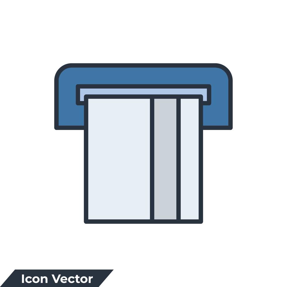 ATM icona logo vettore illustrazione. credito carta scorrevole su a partire dal ATM simbolo modello per grafico e ragnatela design collezione