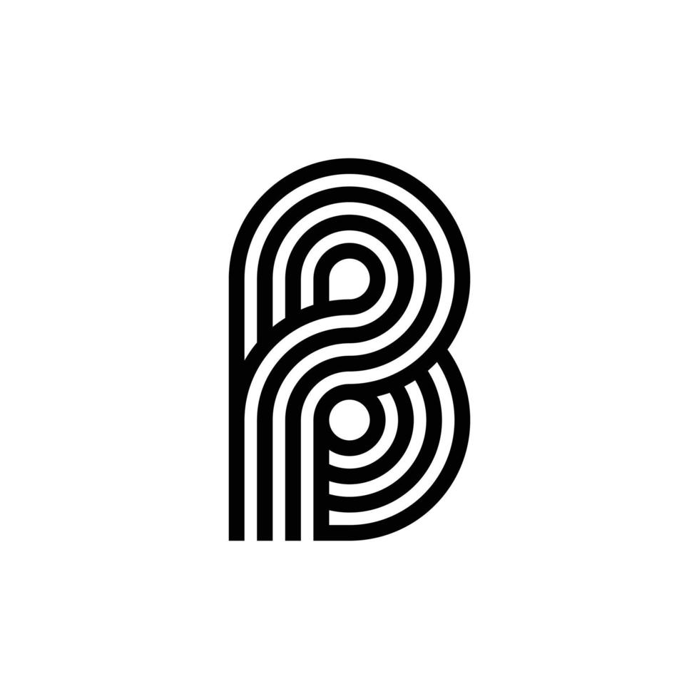 moderno lettera B monogramma logo design vettore