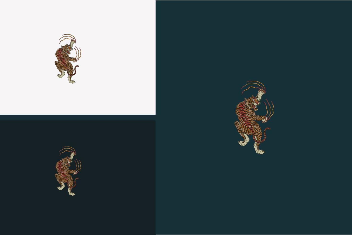 tigre e serpente vettore illustrazione design