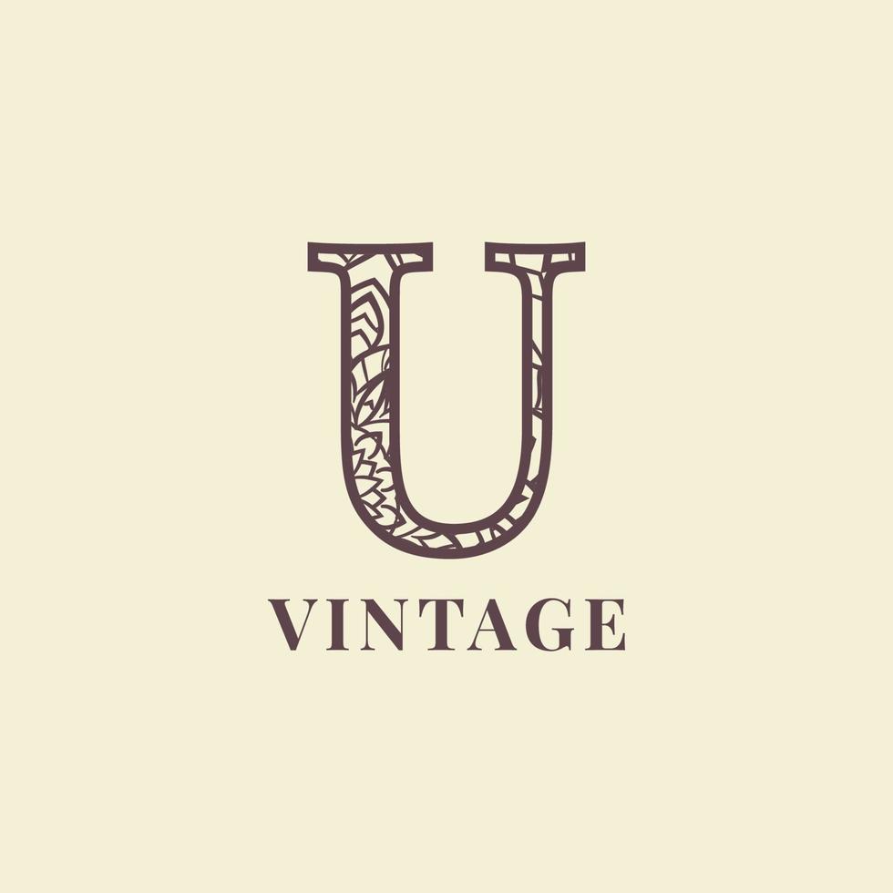 lettera u Vintage ▾ decorazione logo vettore design