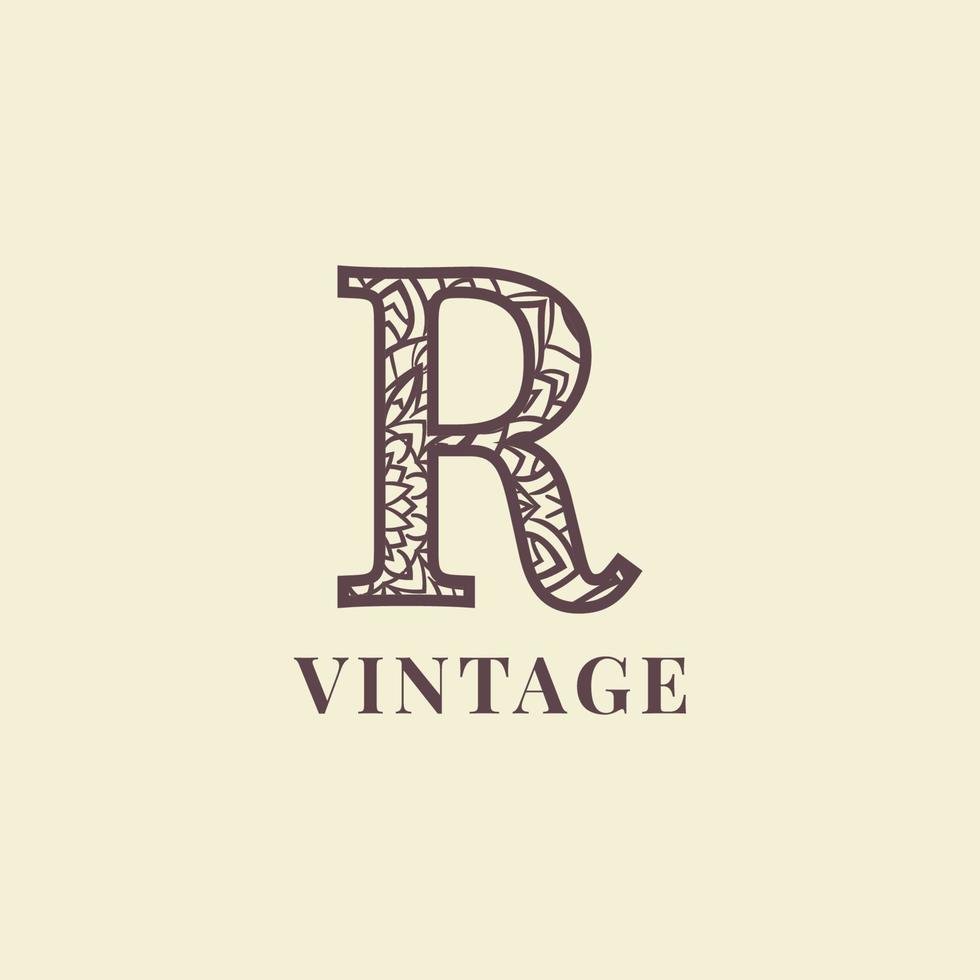 lettera r Vintage ▾ decorazione logo vettore design