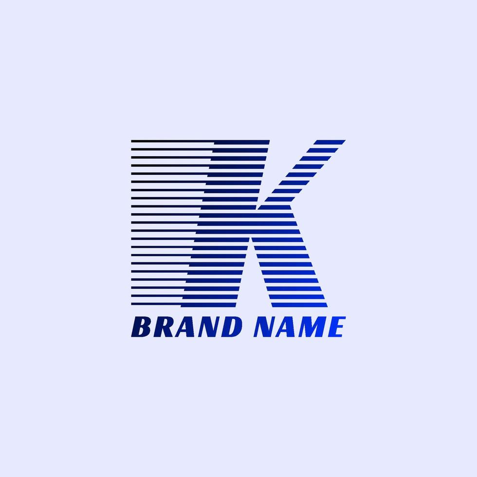 lettera K strisce professionale aziendale iniziali vettore logo design