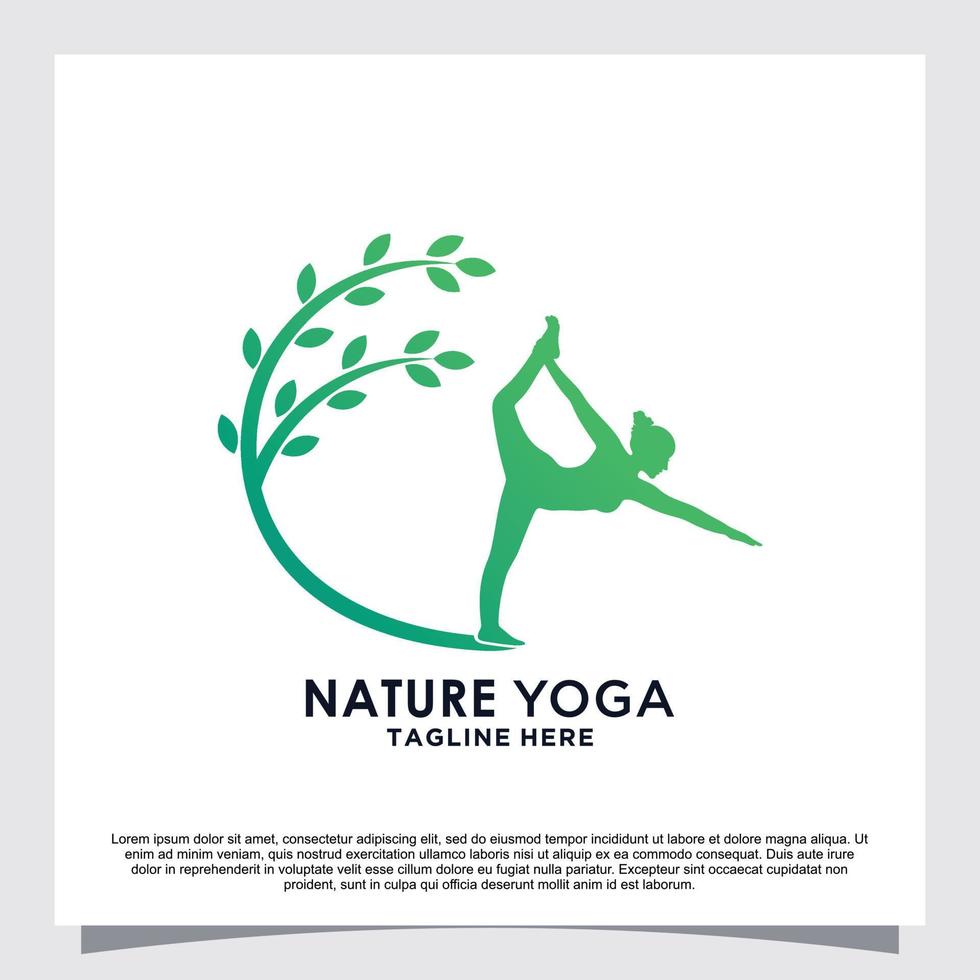 natura yoga logo design premio vettore