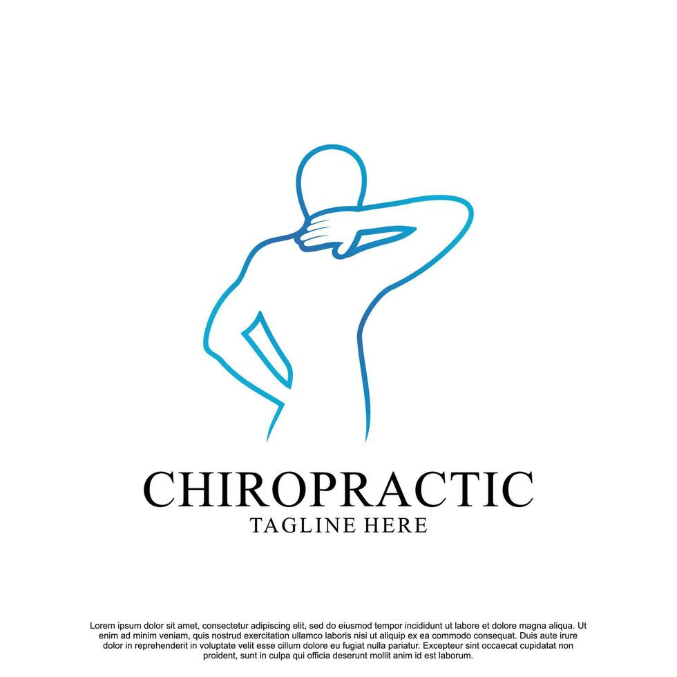 chiropratica logo design vettore premium