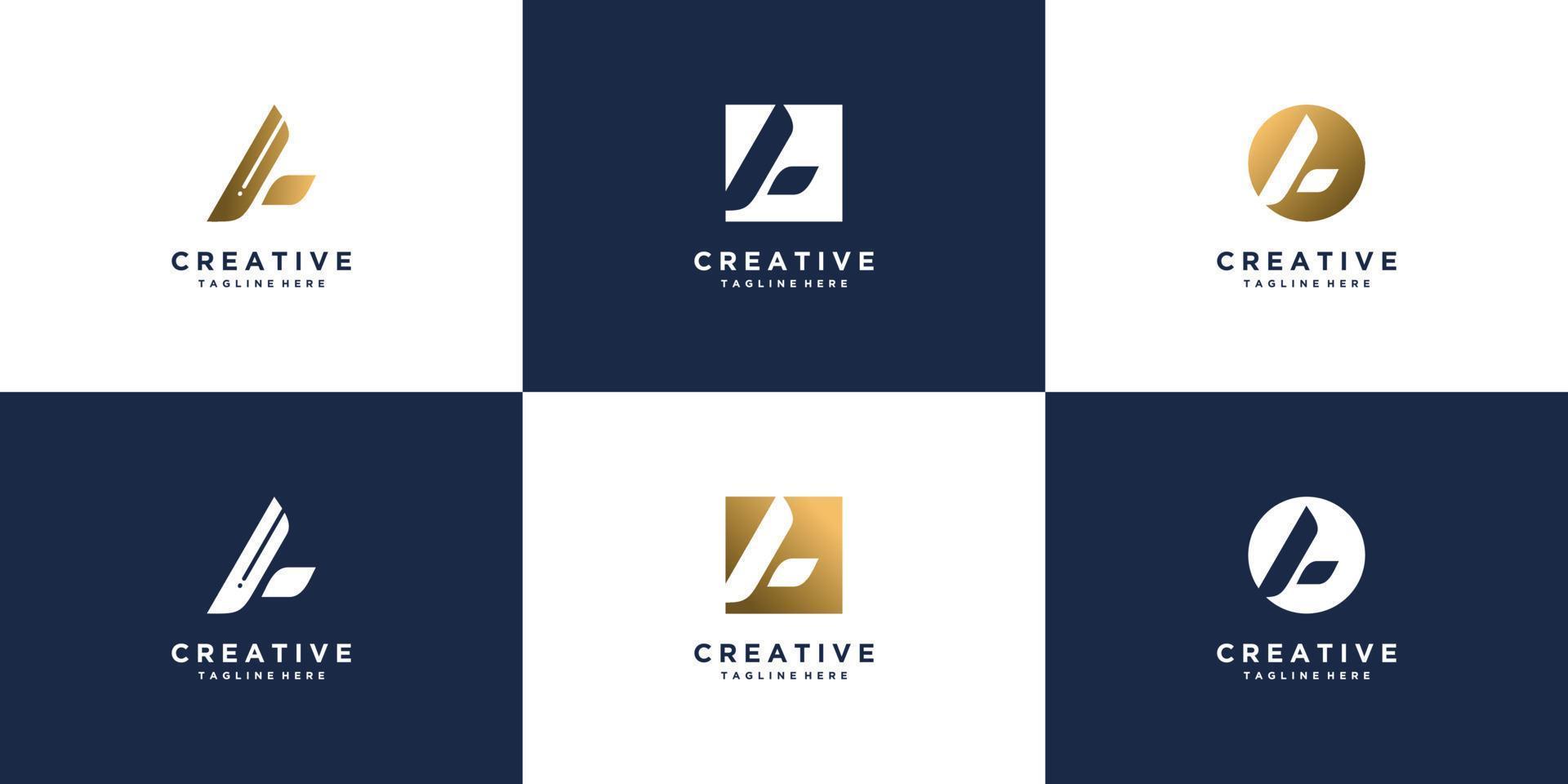 lettera logo design con iniziale un' premio vettore