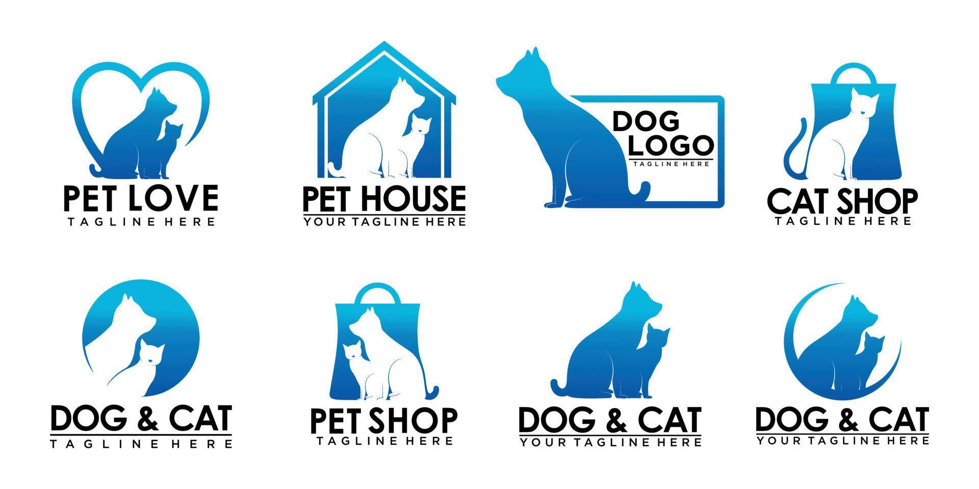 animale domestico logo design con creativo unico stile premio vettore parte 3