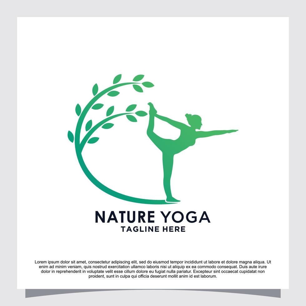 natura yoga logo design premio vettore