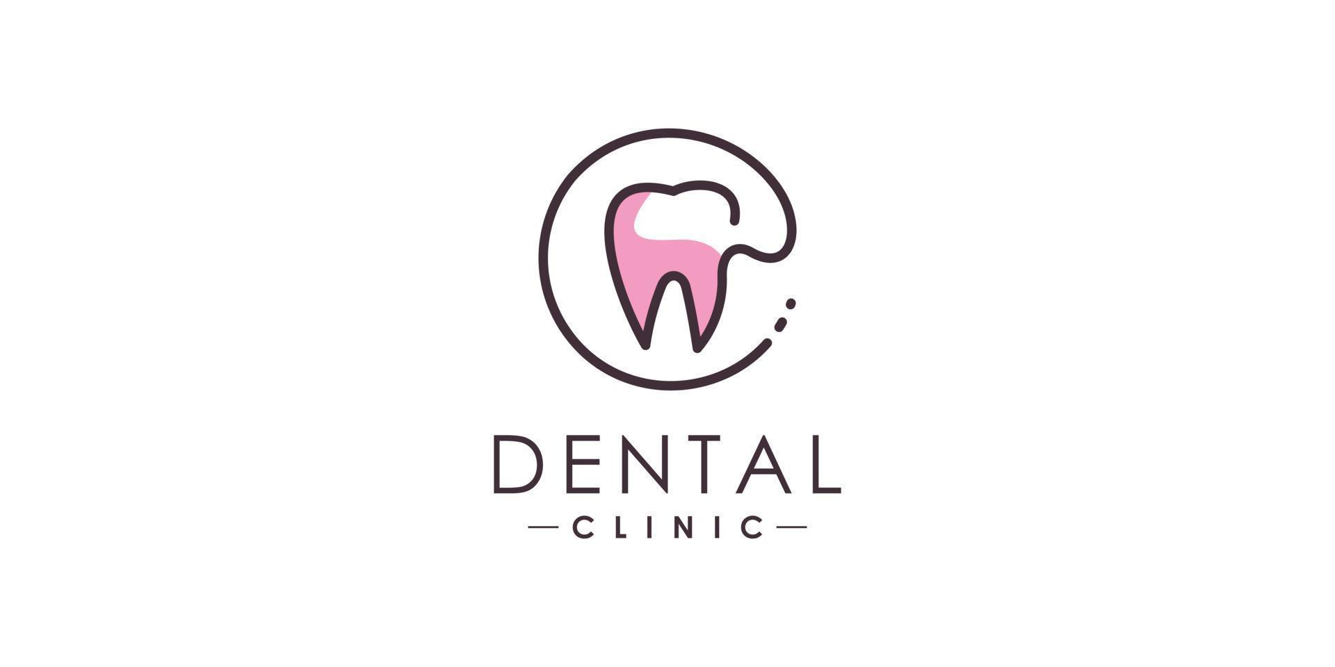 dentale logo design con moderno e semplice concetto premio vettore