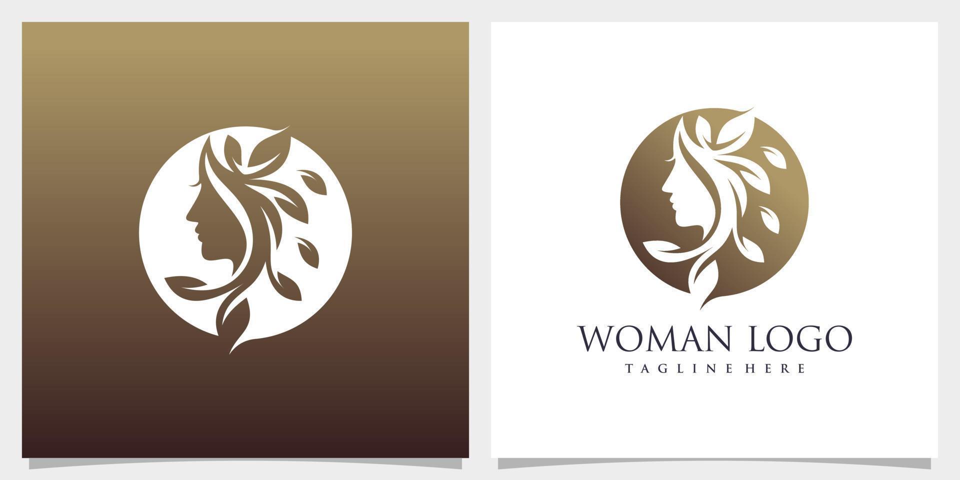 natura bellezza vettore icona per donna con moderno creativo logo design premio vettore