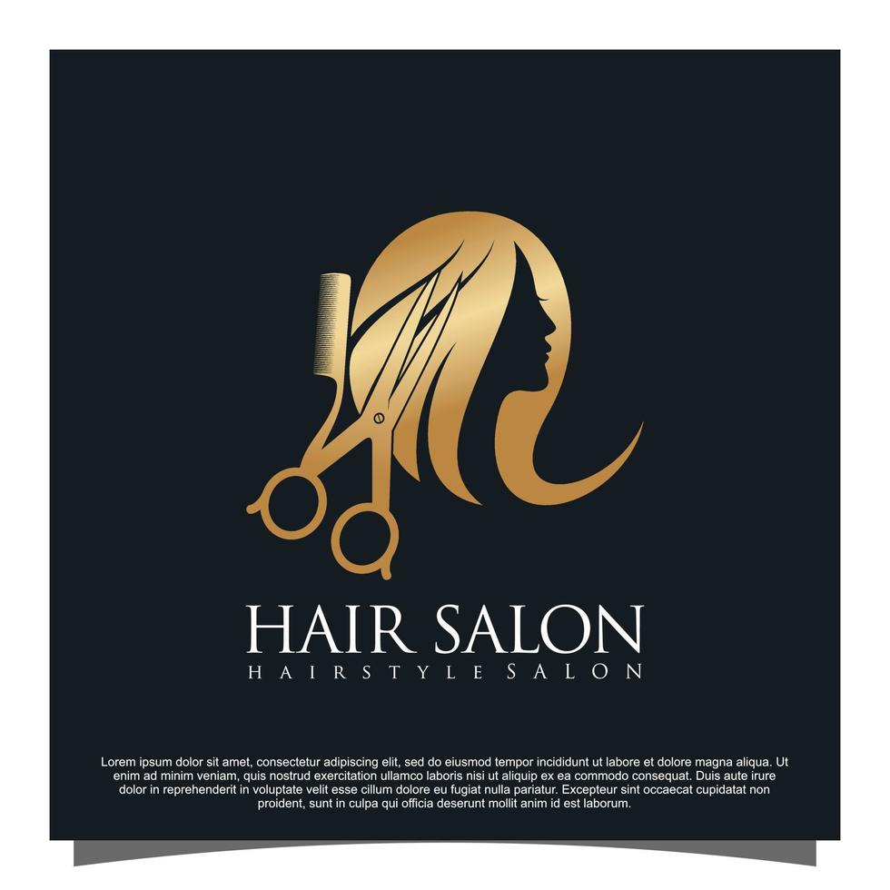 capelli salone logo design premio vettore