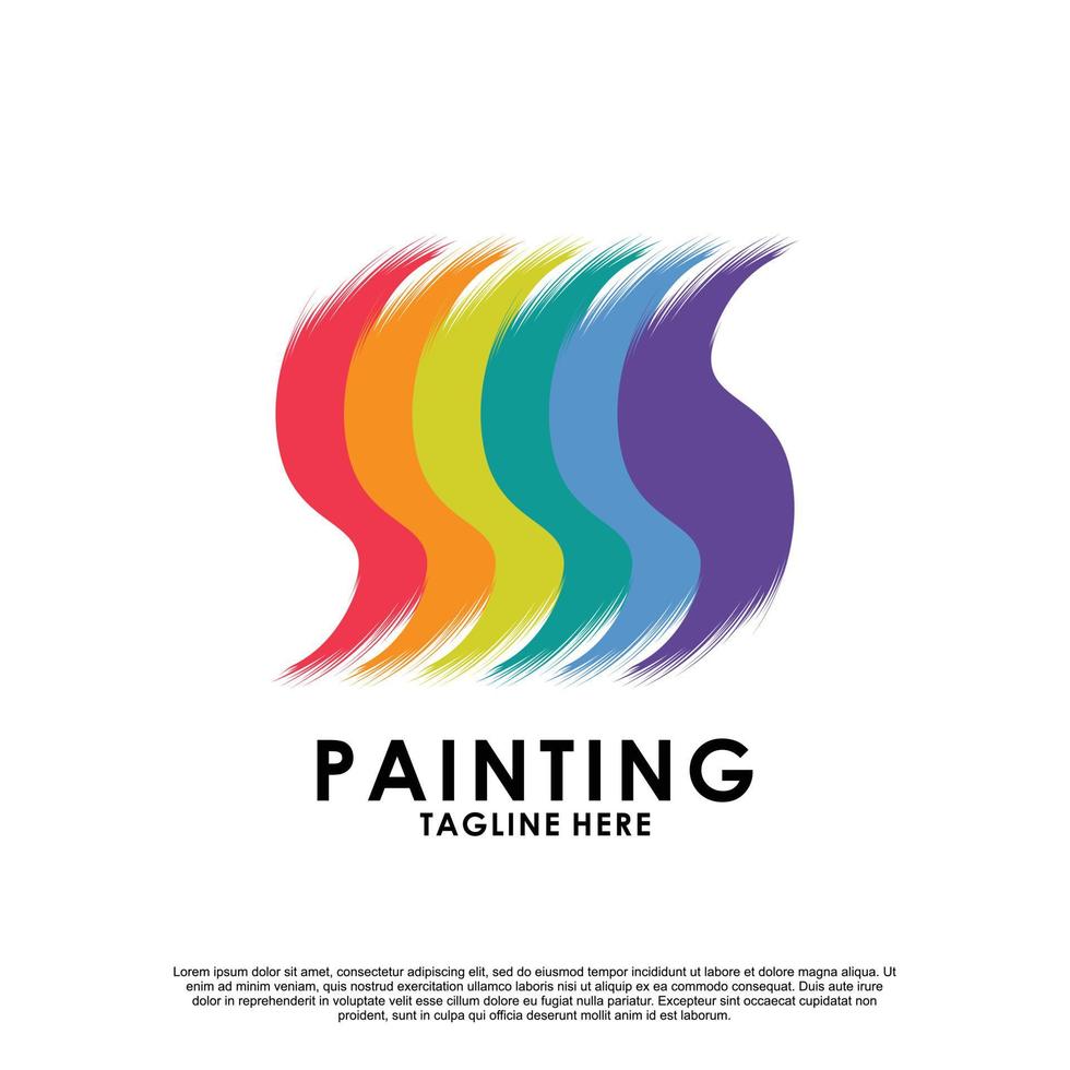 pittura logo design premio vettore