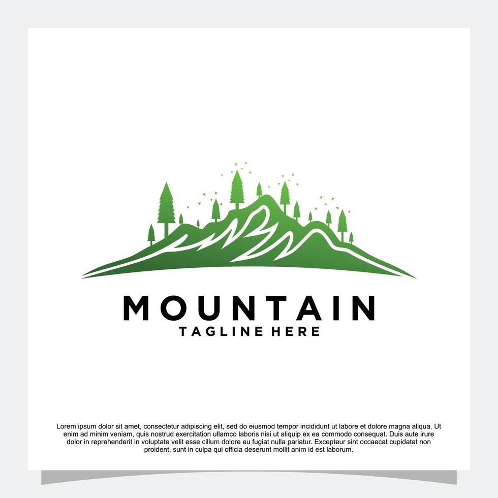 montagna logo design premio vettore