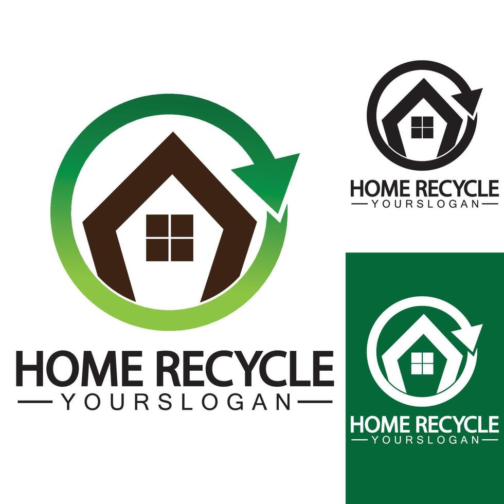Casa casa riciclare logo icona vettore illustrazione design