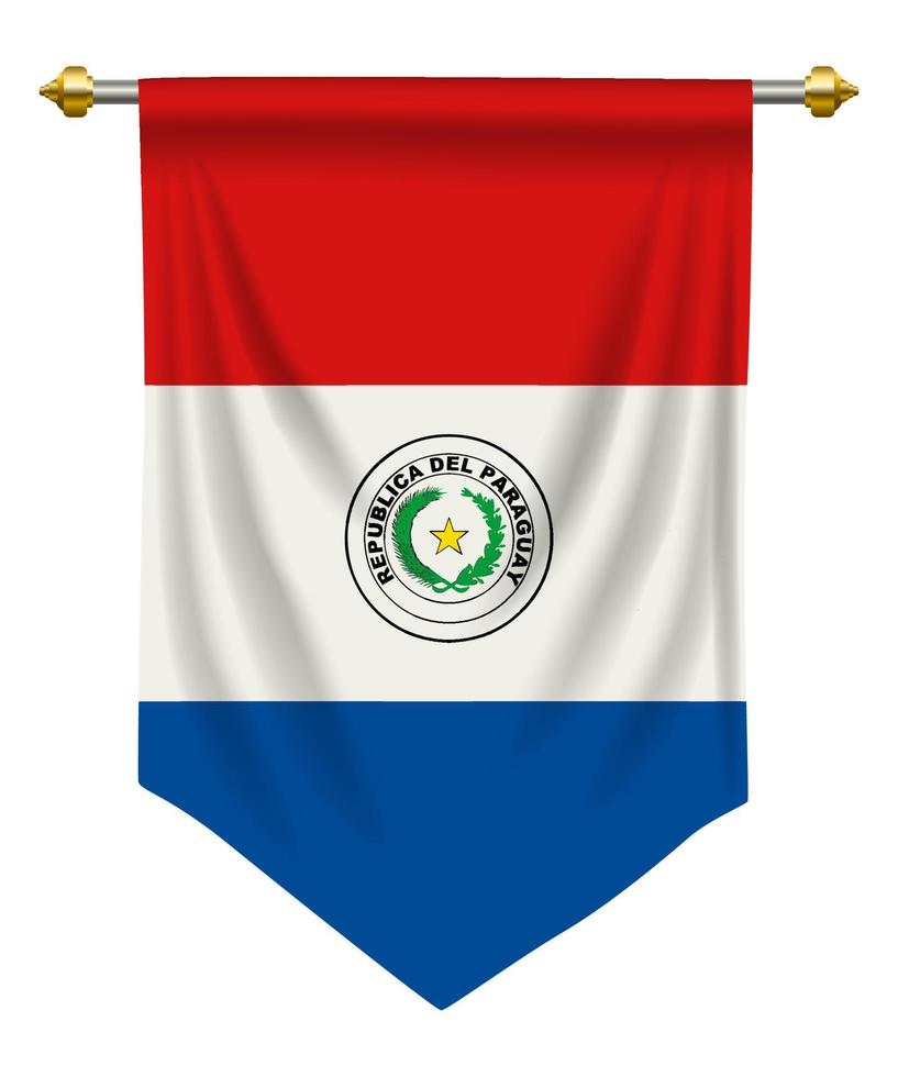 paraguay bandierina isolato su bianca vettore