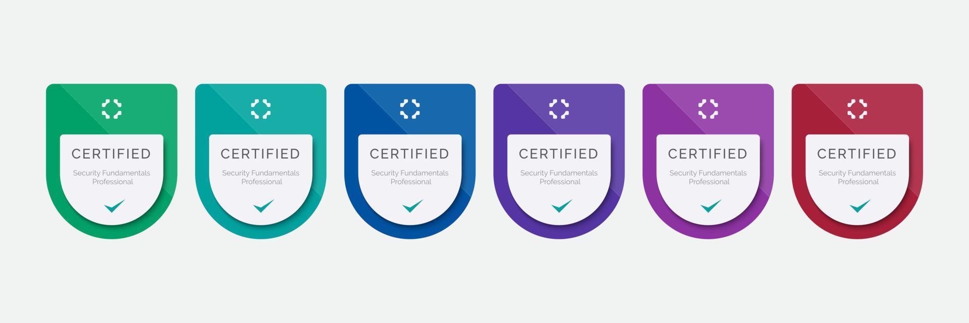 scudo distintivo design modello. attività commerciale aziendale certificazione logo. vettore illustrazione Infografica sicurezza moderno.