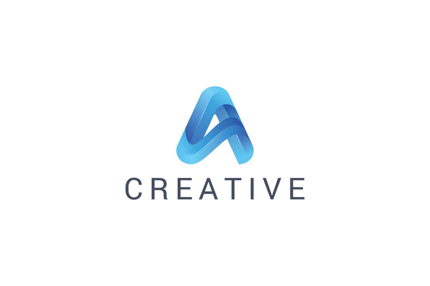 lettera un' creativo 3d unico tecnologico moderno logo vettore