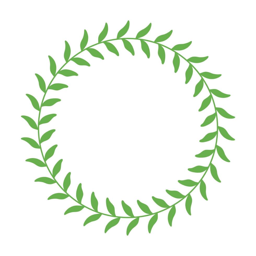 il giro verde le foglie floreale telaio illustrazione vettore