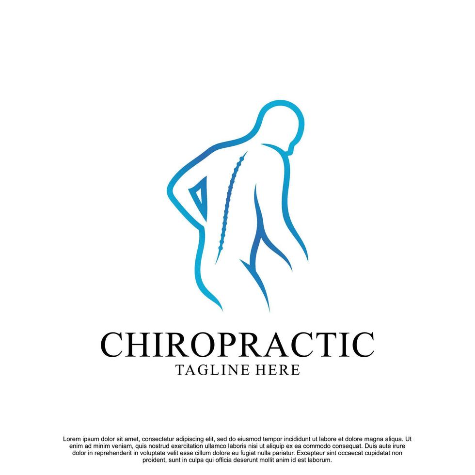 chiropratica logo design vettore premium