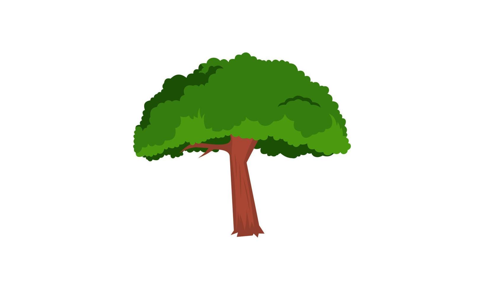 deciduo verde albero con esposto radici isolato vettore illustrazione