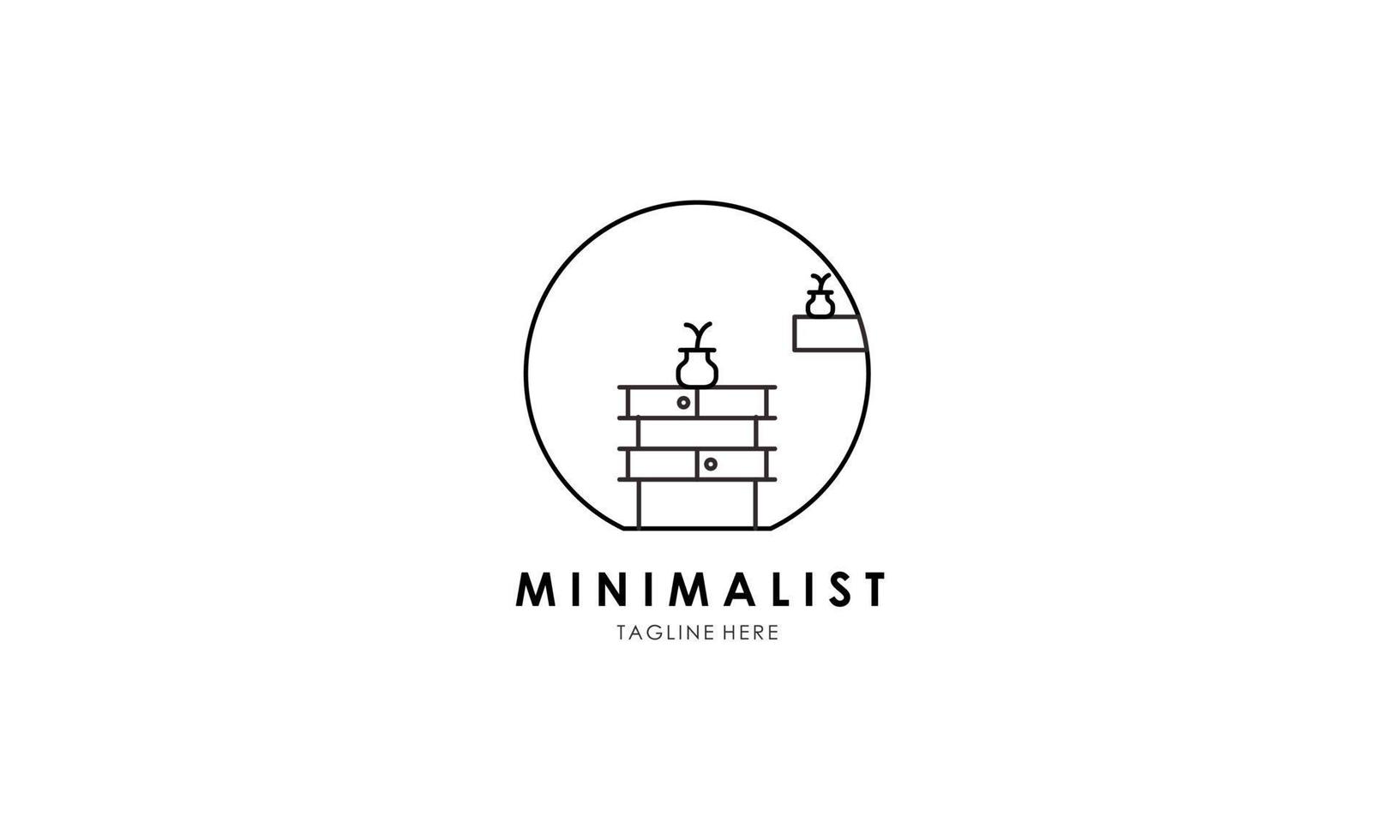 minimalista mobilia logo, linea arte mobilia logo vettore