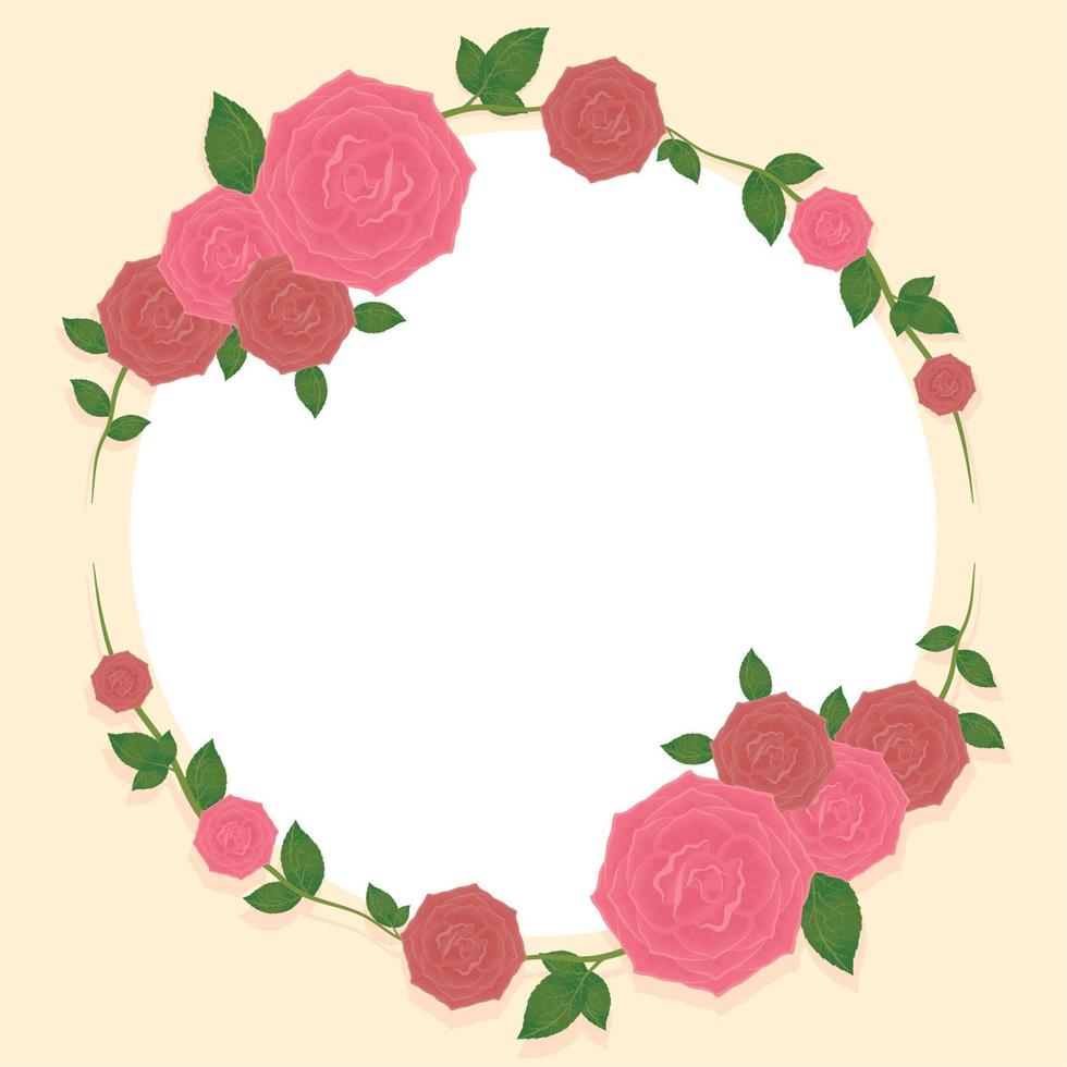 Rose fiori circolare telaio vettore