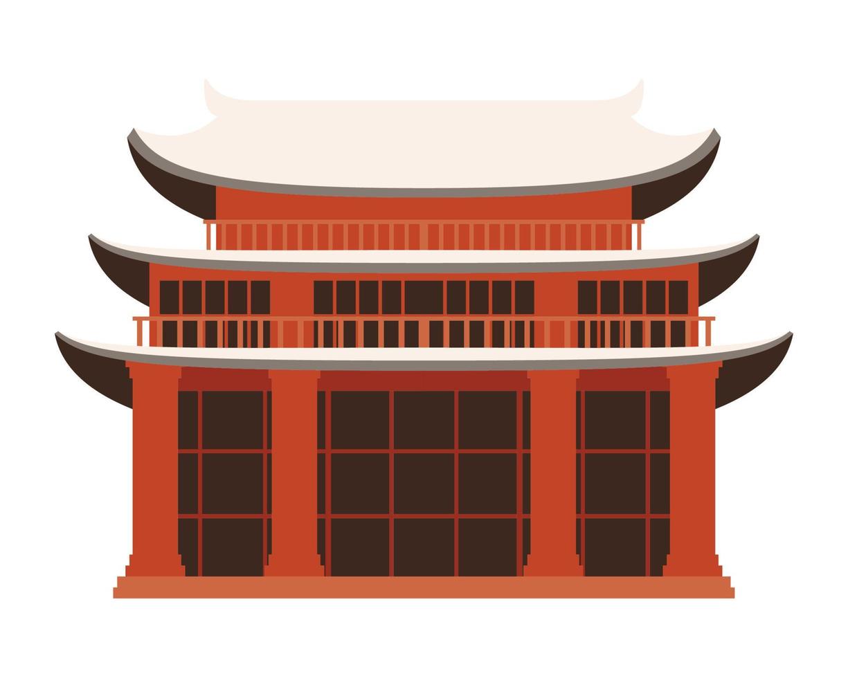 asiatico rosso pagoda vettore