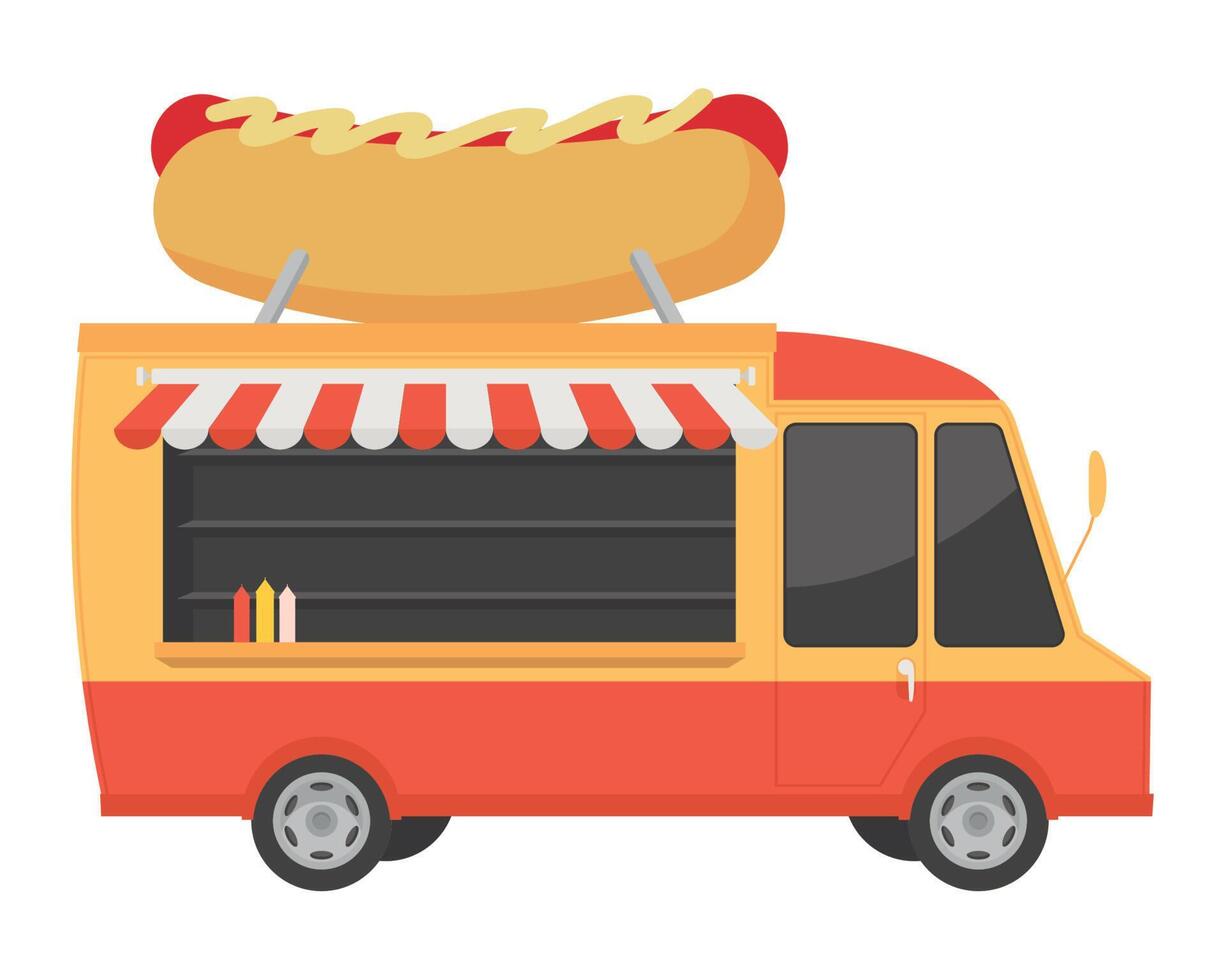 camion di cibo per hot dog vettore