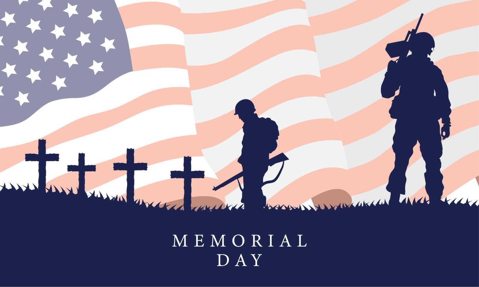 poster del memorial day vettore