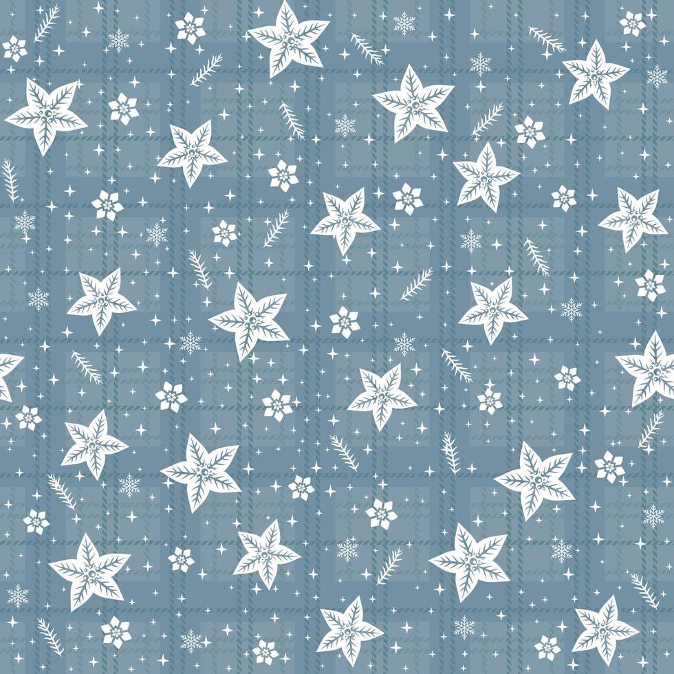 bellissimo Natale senza soluzione di continuità modello con bellissima Cervi, i fiocchi di neve e stelle. sorprendente inverno vacanza sfondo per il tuo design. vettore illustrazione