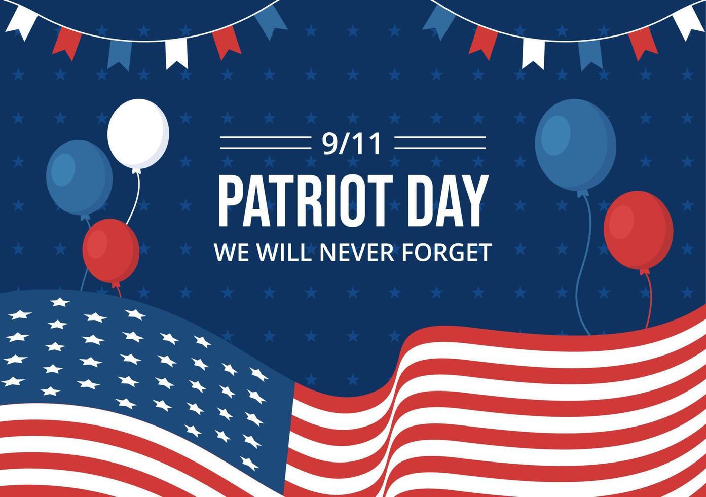 patriota giorno Stati Uniti d'America celebrazione sfondo modello mano disegnato cartone animato piatto illustrazione vettore