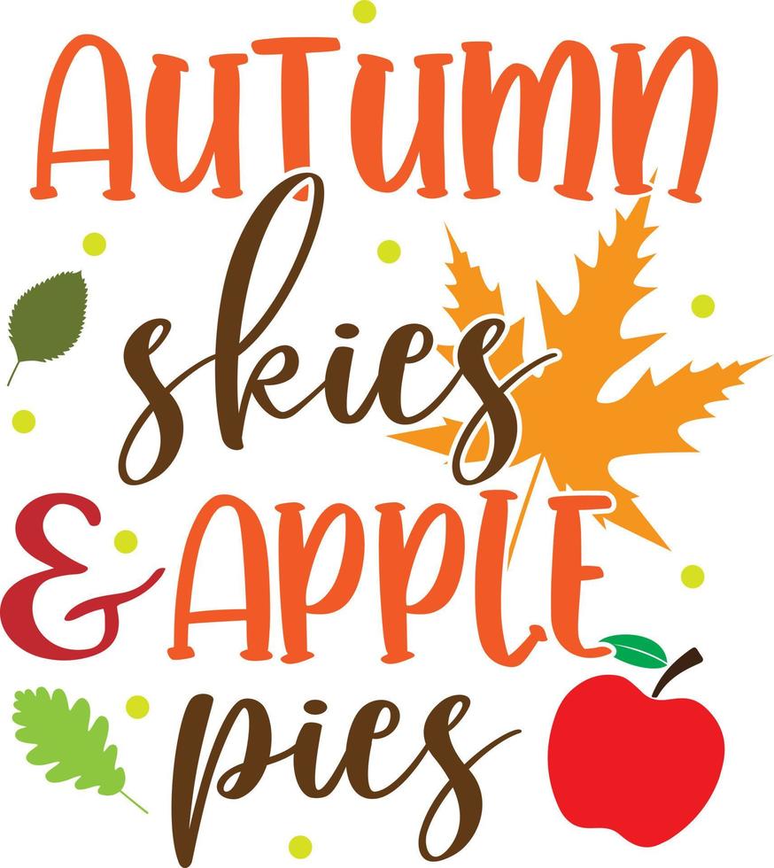 autunno cieli e Mela torte, felice autunno, ringraziamento giorno, contento raccolto, vettore illustrazione file