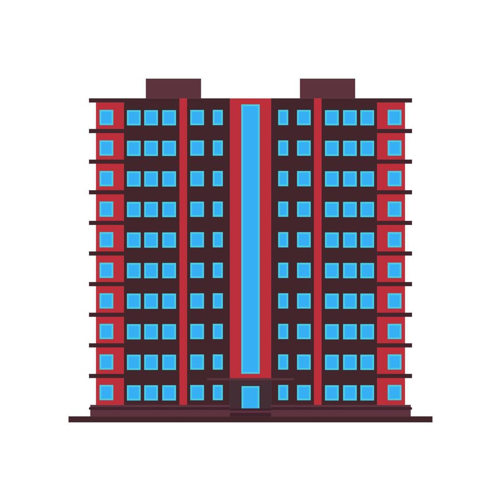 ufficio di architettura dell'icona di vettore di affari della città della costruzione. costruzione urbana città esterno immobiliare. struttura del paesaggio urbano dell'orizzonte